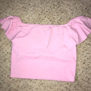 Kortni Jean Ruffled Around Top in Bubblegum Pink